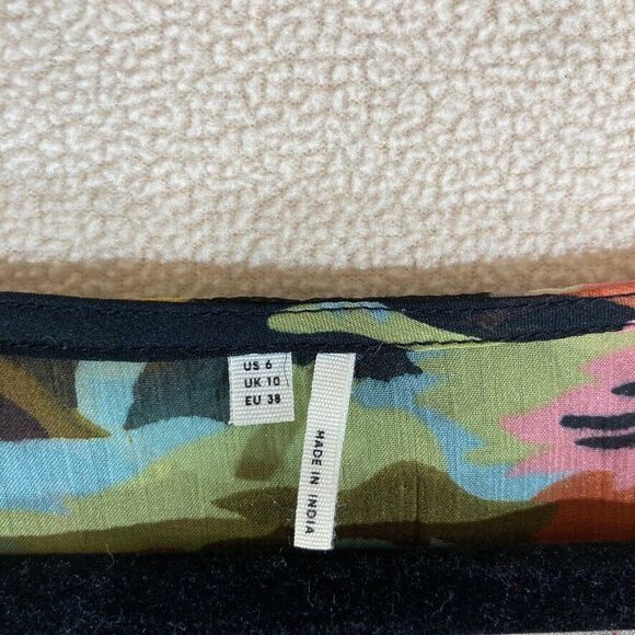 Floral‎ Dress Sz 6 Black Dark Romantic Semi Sheer Layered Ruffle Whimsical Fairy - Picture 3 of 7